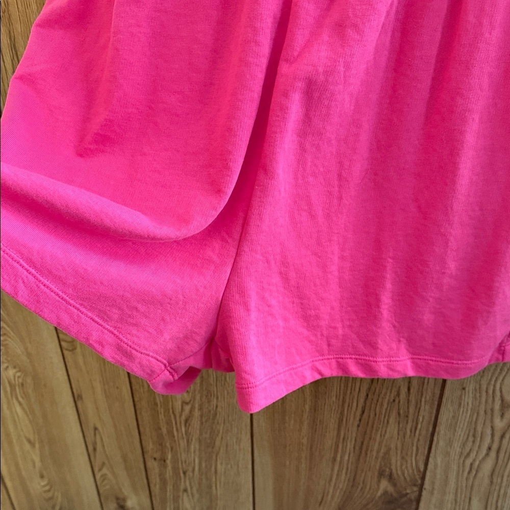 crown & ivy Bright Pink Cap-Sleeve Elastic-Waist Romper - Picture 4 of 6